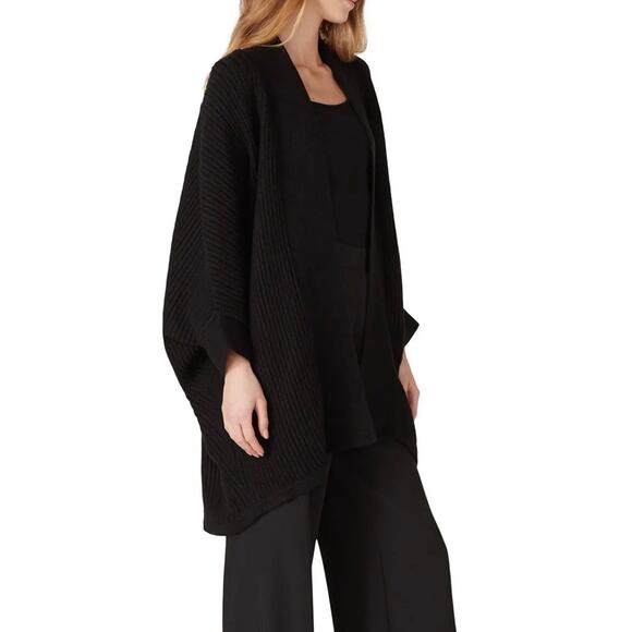 Natori Black Chunky Knit Cardigan L-XL - Picture 1 of 10